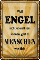 Blechschild Spruch 20X30 Cm Weil Engel Nicht üBerall Sein Deko Schild Tin Sign