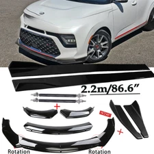 Front Bumper Lip Spoiler Side Skirts Rear Lip For Kia Soul 2010-2022 Gloss Black