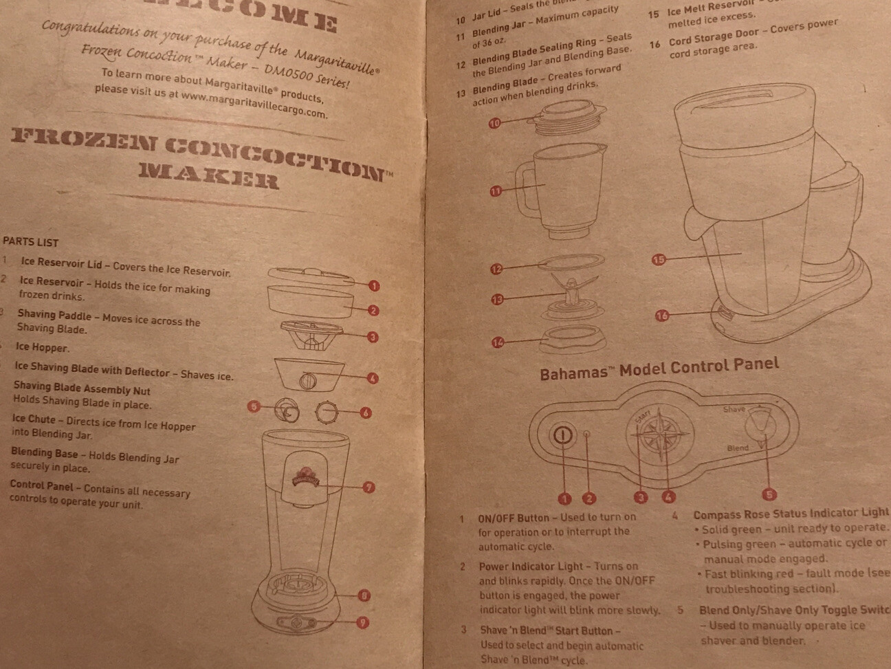 The Navigator Margaritaville Frozen Concoction Maker model DM0500