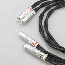 Pair HI-End Silver Plated Twist Shielded Wire HIFI Audio RCA Interconnect Cable