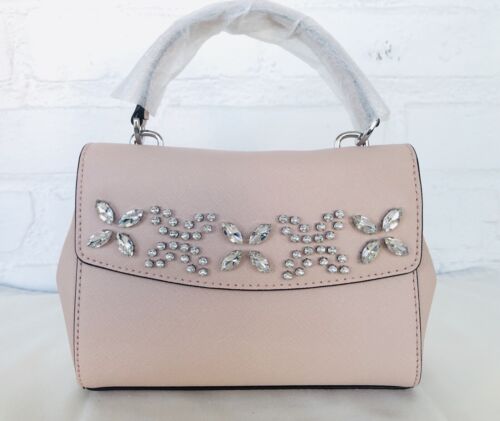 Michael Kors jeweled leather XS satchel crossbody bag AVA pink ballet new$228 - Picture 5 of 12