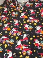Tafford Christmas Winter Scrub Top Size M Medium Santa Claus