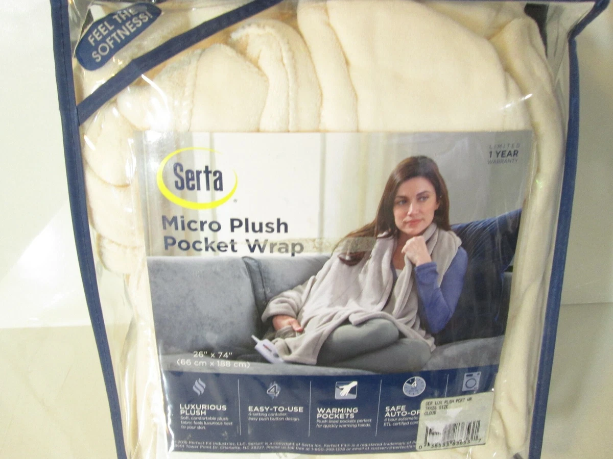 Serta Heated Micro Plush Pocket Wrap Cuddler Throw Super Soft Electric  Cream 38533836537 | eBay