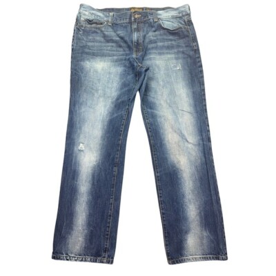 American Rag Jeans Straight Leg Distressed Denim Blue Wash Mens Sz 38 Fits 39''