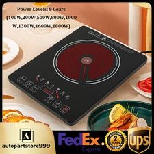 1800W Electric Cooktop Burner Cooktop Stove Top Built In Countertop LED Touch
