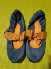 Sylvia Tcherassi For Payless Shoes Womens US Size 7 Teal Mustard Ribbon