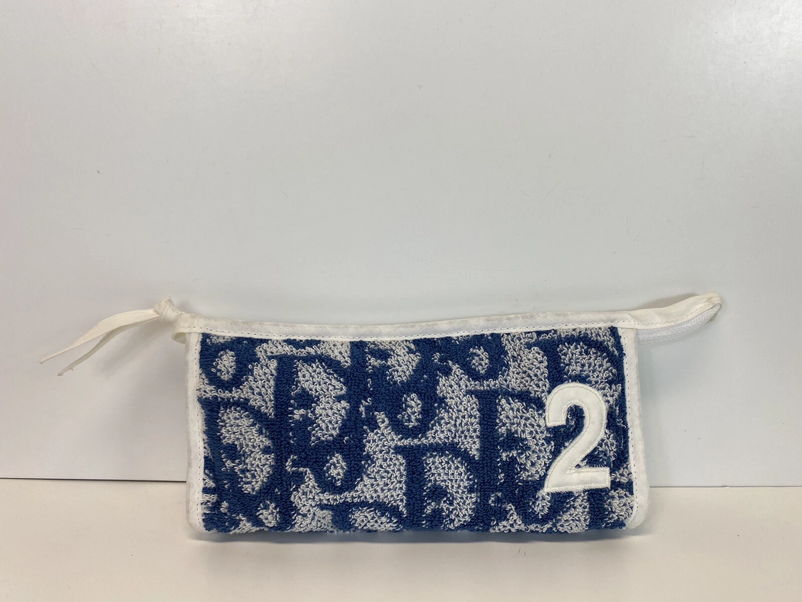 Sac en tissu éponge vintage Christian Dior par John Galliano trotteur bleu
