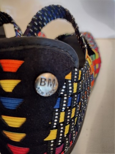 Bernie Mev Womens Multicolor Woven Mary Janes Wedge Heels Peep Toe EU Sz 38 - Picture 5 of 6