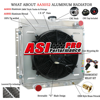3 Row Radiator+Shroud Fan Fit 1967~1970 ,1968 Ford Falcon / Maverick/ Mustang-US