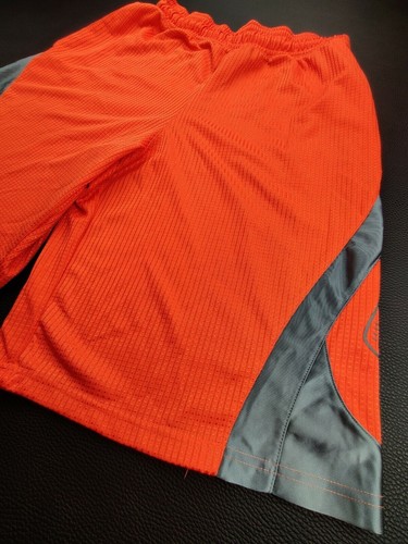 Under Armour Loose Fit Men's Medium Neon Orange/Grey Basketball 12" Shorts - Picture 5 of 8