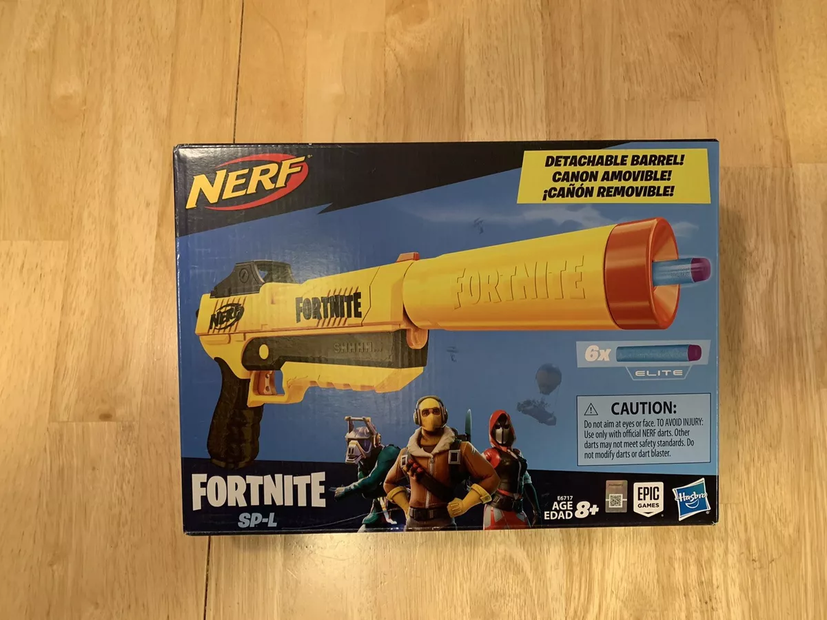 NERF Fortnite SP-L Elite Dart Blaster with Detachable Barrel and 6 Official  Nerf Fortnite Elite Darts ( Exclusive)