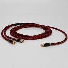 NEW Subwoofer Cable 1 RCA Male to 2 RCA Male Audiophile Audio for Home Theater