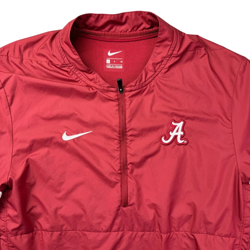 Alabama Crimson Tide Pullover Men's Small Red 1/4 Zip NIKE On Field Pockets Top - Image 4 of 4