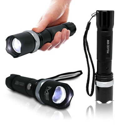 Polizei Swat Led Cree Taschenlampe Zoom 1000 Meter Leuchtweite inkl 2x PowerAkku