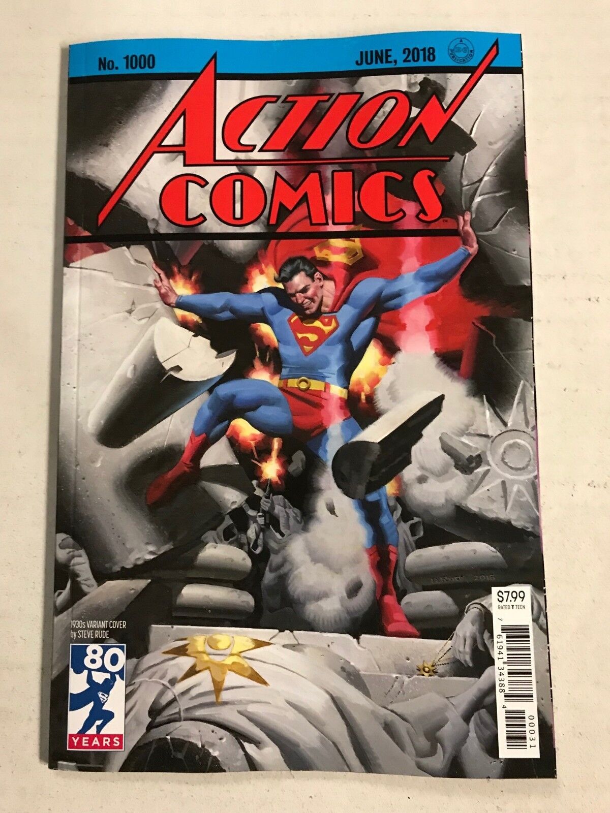 SUPERMAN ACTION COMICS #1000 STEVE RUDE 1930'S COVER 1ST PRINT DC COMICS (2018) 