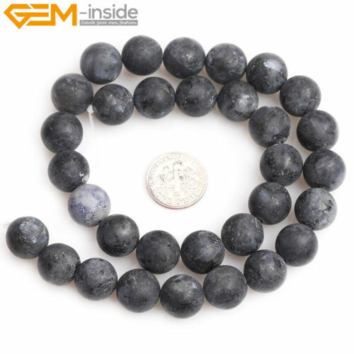 Natural Assorted Frosted Matte Gemstone Round Loose Beeds Jewelry Making 15" DIY - Picture 259 of 408