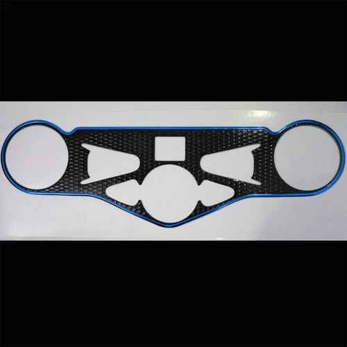 Handle Yoke Cover Sticker Chrome Blue/Black 08-15 Honda CBR 1000 RR Fireblade - Picture 4 of 5
