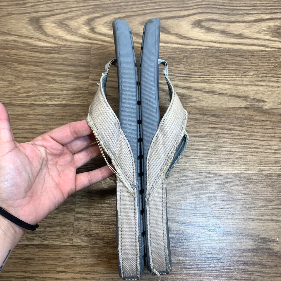 Sandalias CROCS Para Hombres Santa Cruz Lona Talla 12 Chanclas Tanga Deshilachadas Foto 3 de 4