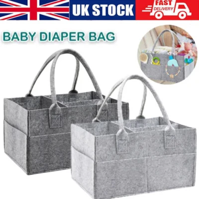 U-DREAMHOME Baby Diaper Organizer Storage Box Kids Caddy Felt Changing Nappy Carrier Bag UK