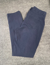 CHAPS Khaki Dress Pants Womens 12 Navy Blue Chino Slacks 5 Pocket Straight Leg