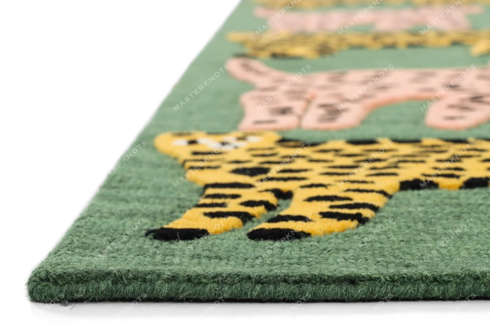 Catwalk Dark Green Hand Tufted 100% Wool Soft Area Rug Carpet. - Image 3 of 4