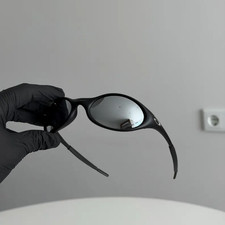 Retro Oakley Eye Jacket 1.0 Gen 2 Sunglasses Black Frame Mirror Lenses