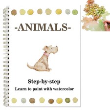 Watercolor Workbooks Coloring Book Easy Nature Scenes Beginner Friendly Water...