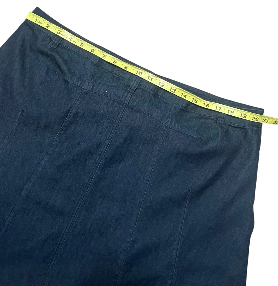 Falda Midi Denim Cato Modest 22W Elastizada Azul Marino Talla Grande Larga Cottagecore Foto 4 de 4