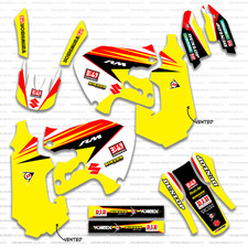 Kit de gráficos 1999 2000 RM 125 250 Suzuki calcomanías rojas amarillas de fábrica equipamiento Mx