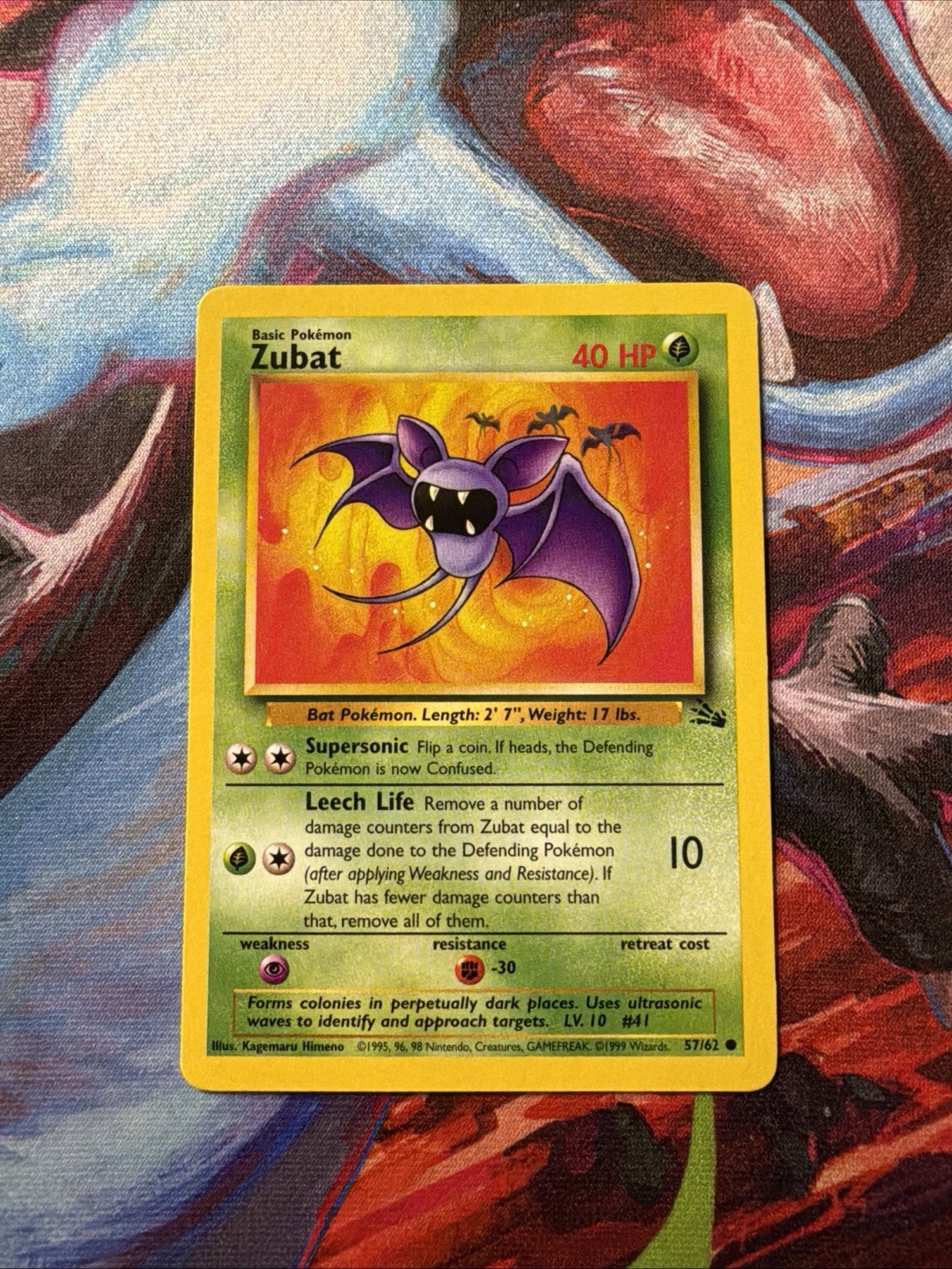 ZUBAT - Fossil Set- 57/62 - Common - Pokemon Card - Unlimited - 1999 - 