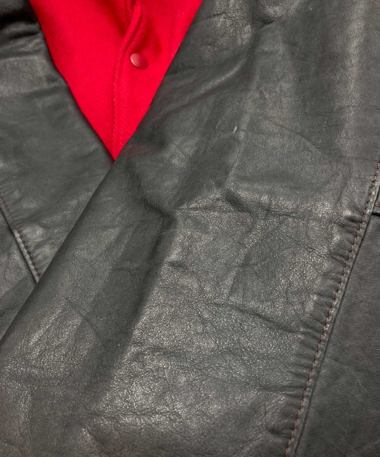 OLD GAP Leather switch stadium jacket Size: S Red… - image 7