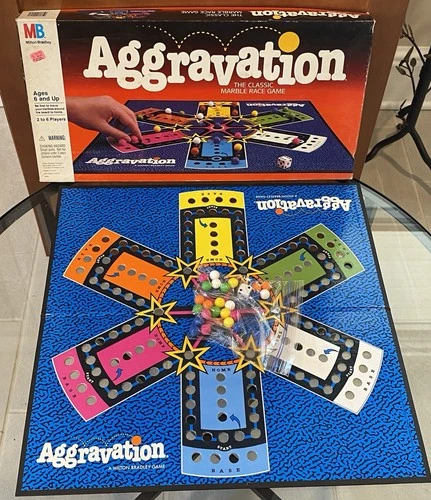 Aggravation Classic Marble Race Game Milton Bradley Vintage 1989 Complete