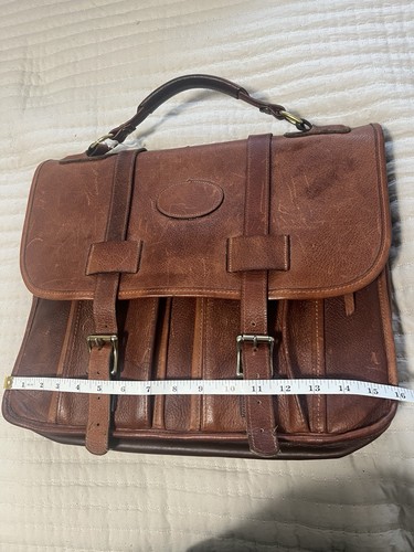 Vintage ORVIS Brown Leather Briefcase Laptop Messenger Bag Satchel USA Made - Picture 12 of 14