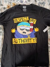 South Park Shirt Men's Cartman Respect My Authority Adult Short Sleeve Size M