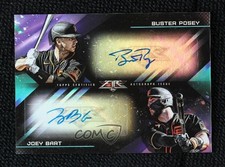 2021 Topps Fire Dual Auto 9/10 Joey Bart Buster Posey #DA-PB Auto 1s91