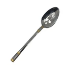 Wallace Golden Aegean Weave Slotted Straining Serving Spoon 8 1/2” 18/10