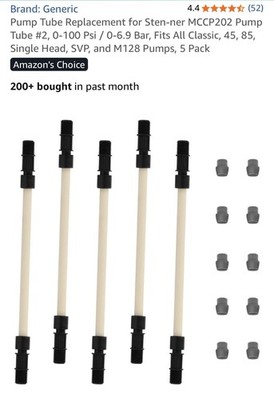 Pump Tube for Sten-ner MCCP202 #2, 0-100 Psi/0-6.9 Bar-5 Pack
