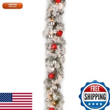 National Tree Company Pre-Lit Christmas Garland Green Glittery Bristle Pine