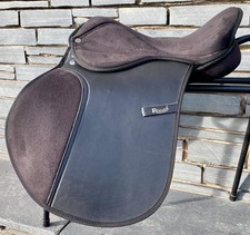 16? XW Synthetic Pony/Cob GP Saddle -Black- Equestrian Horse - Extra Wide