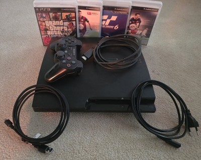 Sony PlayStation 3 Slim 320GB - Schwarz, Inkl. 1 Controller + 4 Spiele