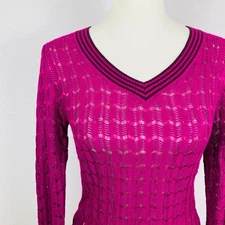 Missoni Women S Knit V-Neck Low Gauge Knit Cute Highest Quality Orange Tag Italy
