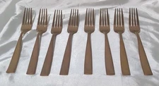 Bon Chef Rose Gold 18/8 Manhattan European Dinner Fork 8-3/8" Length Set of 8