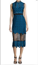 Self Portrait Scalloped Lace Midi Dress Size 0