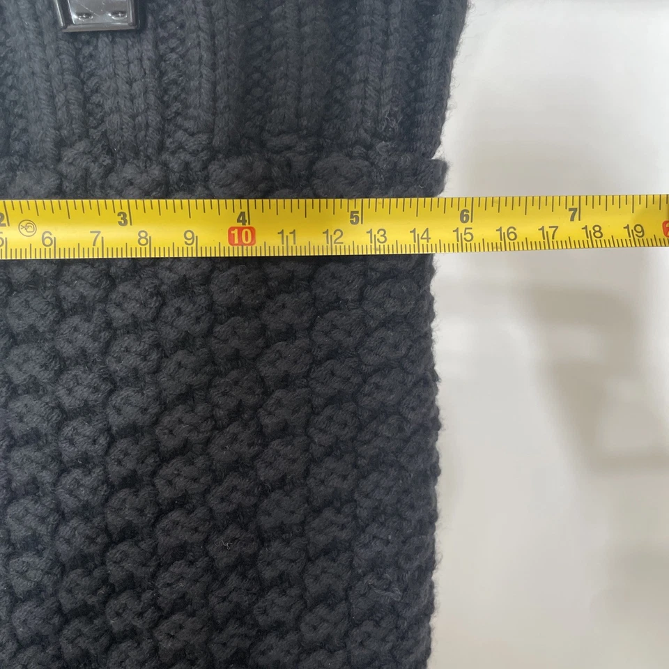 LL BEAN Knit Slipper Sock Navy Sz M Men 9-10 Women 10 1/2 - 11 1/2 Suede Sole - Image 3 of 4