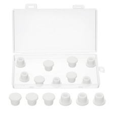 Silicone Rubber Hole Plug Soft Stoppers W Box for 13-14mm Hole White 15 Pieces