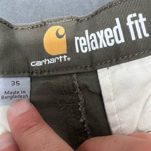Carhartt Men’s Ripstop Cargo Shorts SIZE 35 Relaxed Fit Green Pocket - Picture 4 of 4