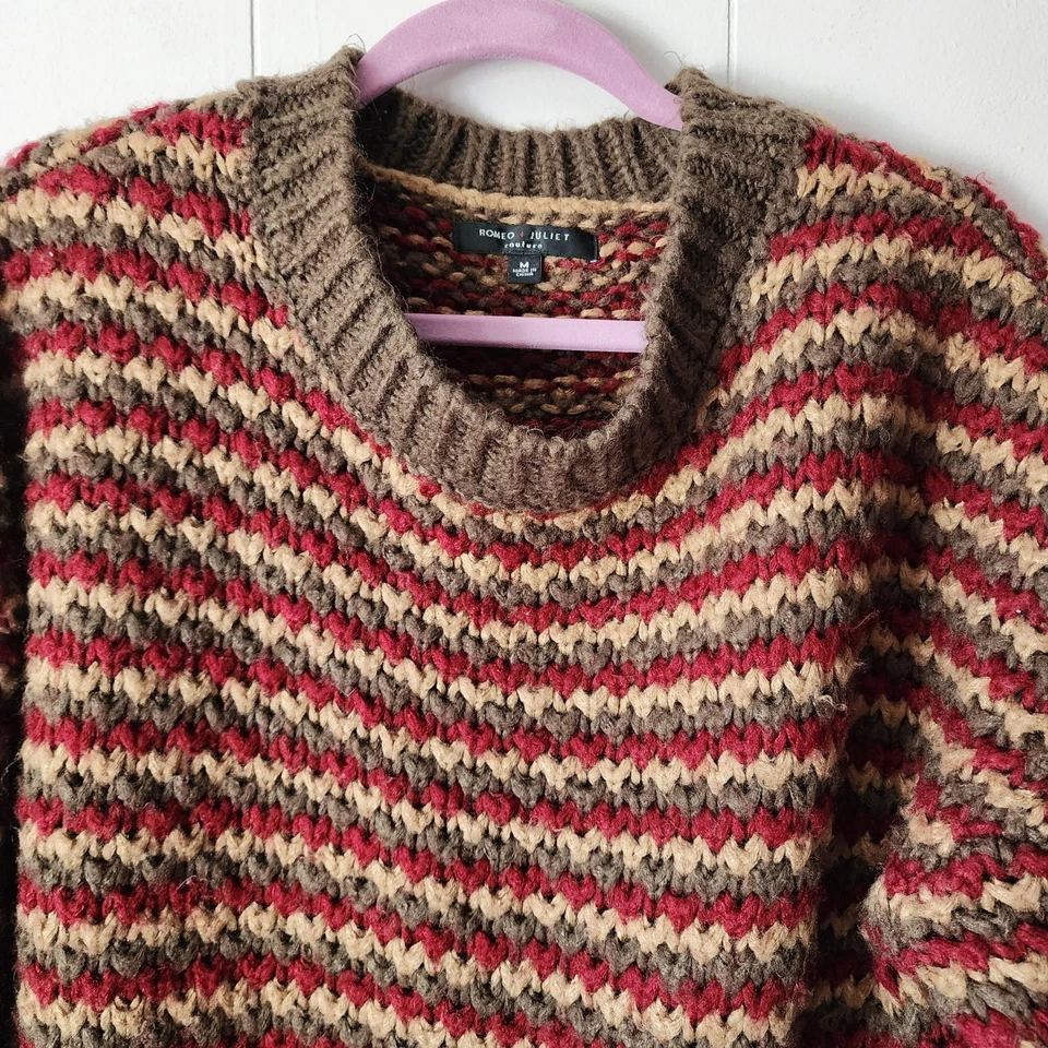 Suéter Academia Witch Grueso Tejido De Gran Tamaño Rojo Marrón Verde Mediano Acogedor Boho Foto 4 de 4