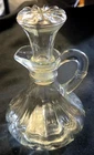 Vintage 1950's Anchor Hocking 4" Clear Glass Oil/Vinegar Cruet Bottle w Stopper