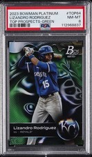 2023 BOWMAN PLATINUM TOP PROSPECTS GREEN #TOP64 LIZANDRO RODRIGUEZ 62/99 PSA 8