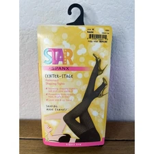 Star Power by SPANX Center-Stage Patterned Shaping Tights Black NEW ~ Size A